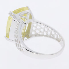 Sterling Silver Semi Mount Ring Setting Cushion CU 16X12mm White Topaz