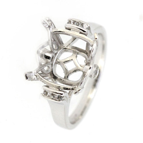 14K Gold Semi Mount Ring Setting Cushion Cu 12x12mm Syzjewelry