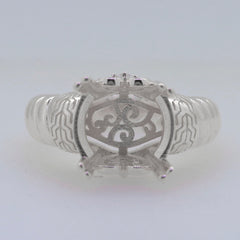 Sterling Silver Semi Mount Ring Setting Round RD 12x12mm Syzjewelry