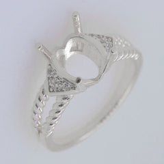 Sterling Silver Semi Mount Ring Setting Oval OV 10x8mm Syzjewelry