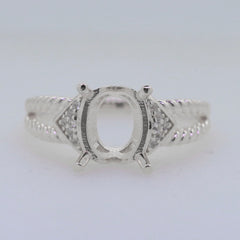 Sterling Silver Semi Mount Ring Setting Oval OV 10x8mm Syzjewelry