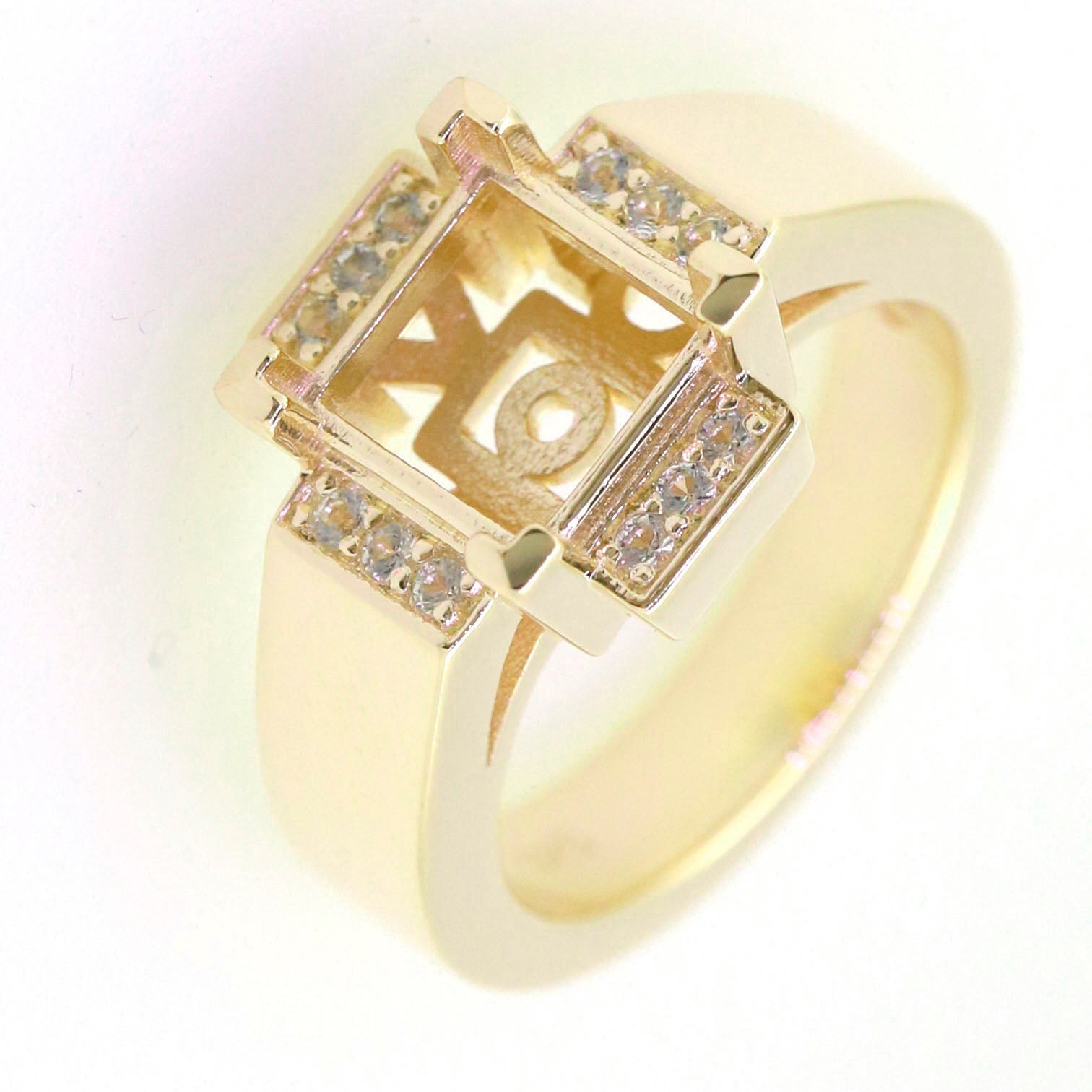 Sterling Silver Semi Mount Ring Setting SQ Princess 8x8mm Syzjewelry