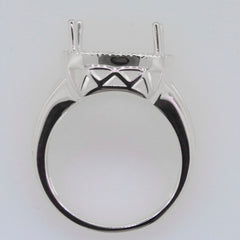 Sterling Silver Semi Mount Ring Setting CU Cushion 13x13mm Syzjewelry