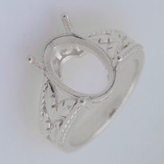 Sterling Silver Semi Mount Ring Setting Oval OV 14x10mm Syzjewelry