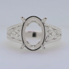 Sterling Silver Semi Mount Ring Setting Oval OV 14x10mm Syzjewelry