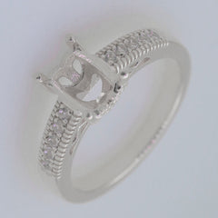Sterling Silver Semi Mount Ring Setting Cushion CU 8x6mm Syzjewelry