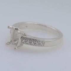 Sterling Silver Semi Mount Ring Setting Cushion CU 8x6mm Syzjewelry