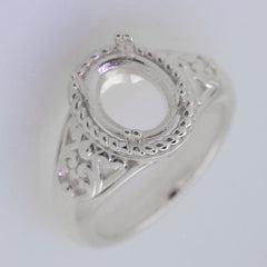Sterling Silver Semi Mount Ring Setting Oval OV 10x8mm Syzjewelry