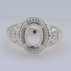 Sterling Silver Semi Mount Ring Setting Oval OV 10x8mm Syzjewelry