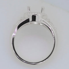 Sterling Silver Semi Mount Ring Setting Oval OV 10x8mm Syzjewelry