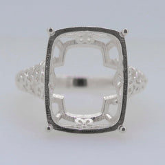Sterling Silver Semi Mount Ring Setting Cushion CU 18x14mm Cab Syzjewelry