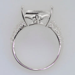 Sterling Silver Semi Mount Ring Setting Cushion CU 18x14mm Cab Syzjewelry