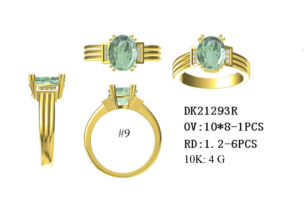 10K Gold Semi Mount Ring Setting Oval OV 10X8mm CVD Accent Size 9 Syzjewelry