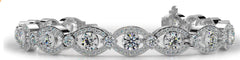 Sterling Silver Semi Mount Bracelet Setting Round RD 5mm 7-Inch Syzjewelry