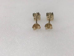 14K Yellow Gold Stud Earrings with Round Lab Diamonds .50 Ct Each Syzjewelry