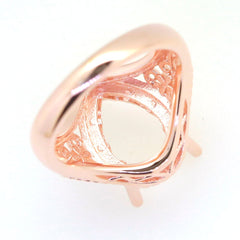 Art Deco Sterling Silver Semi Mount Ring Setting Pear PE 14x10mm Syzjewelry