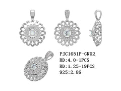 Sterling Silver Semi Mount Pendant Setting Round RD 4x4mm DHJ