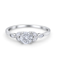Sterling Silver Semi Mount Ring Setting Round RD 6x6mm with CZ Accents Syzjewelry