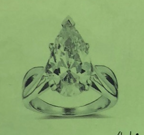 Sterling Silver Semi Mount Ring Setting Pear PE 12X8mm DHJ