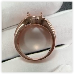 Men's Sterling Silver Semi Mount Ring Setting Cushion CU 10x10mm Male Ring Halo Ring Syzjewelry