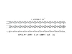 Sterling Silver Semi Mount Bracelet Setting Round RD 5x5mm DHJ