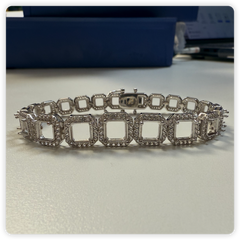 Sterling Silver Semi Mount Tennis Bracelet Setting SQ 8X8 7X7 6x6 5x5mm Syzjewelry