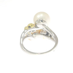 Anel de Prata Esterlina Semi Montagem Redondo RD 3x3 1x1mm Pérola
