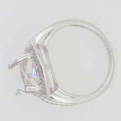 Sterling Silver Semi Mount Ring Setting Oval OV 14x10mm Halo Split Sha - Syzjewelry