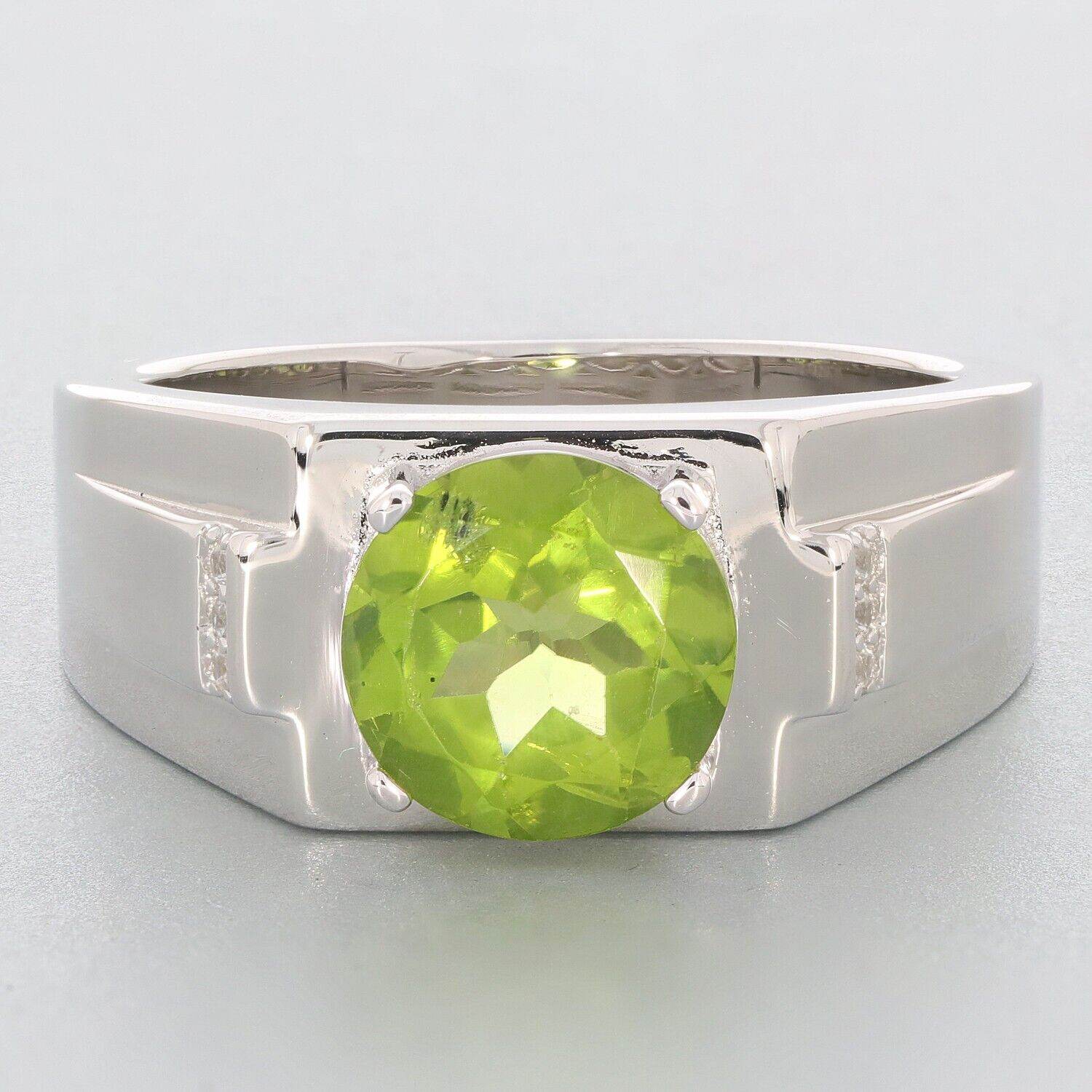 Men's Sterling Silver Semi Mount Ring Setting Round RD 9X9mm Prongs Set - Syzjewelry