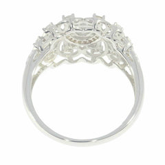 Sterling Silver Semi Mount Ring Setting OV 5X4mm White Topaz - Syzjewelry