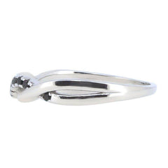 10K White Gold Black Diamond Stackable Eternity Ring Crossover Twisted Band - Syzjewelry