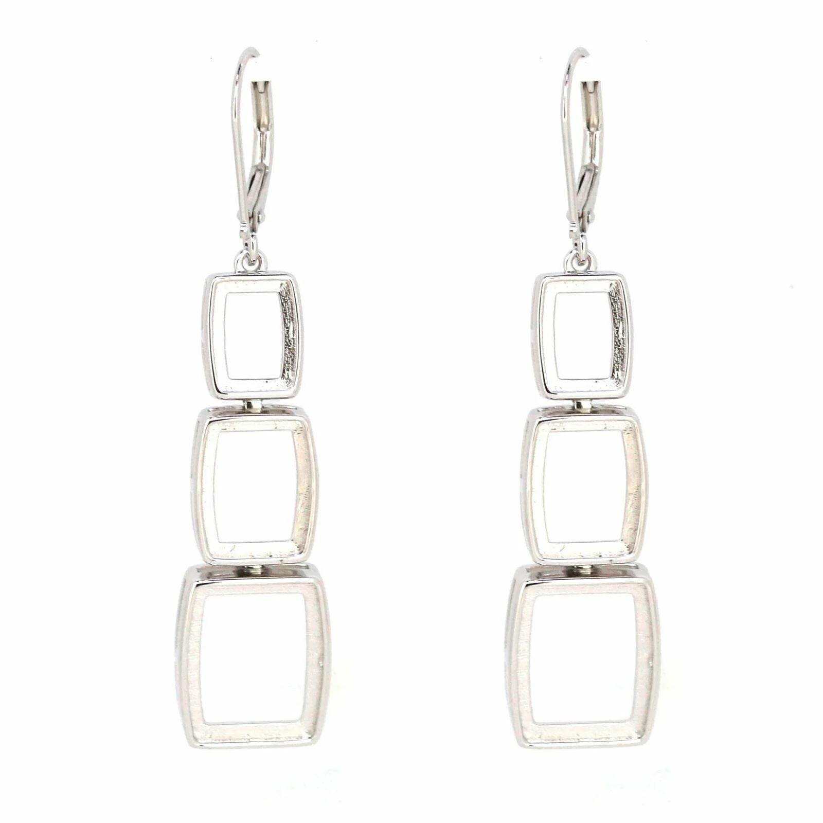 Sterling Silver Semi Mount Earrings Setting Cushion CU 12x10mm 10x8mm 8x6mm Cabochon Syzjewelry
