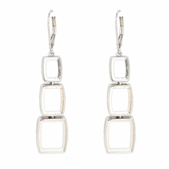Sterling Silver Semi Mount Earrings Setting Cushion CU 12x10mm 10x8mm 8x6mm Cabochon Syzjewelry
