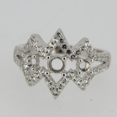 Sterling Silver Semi Mount Ring Setting Round RD 4x4mm - Syzjewelry