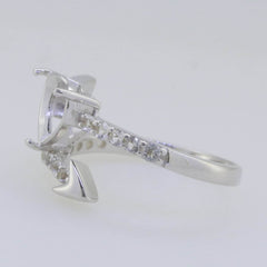 Sterling Silver Semi Mount Ring Setting Heart HT 8x8mm Heart and Arrow - Syzjewelry