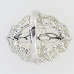 Sterling Silver Semi Mount Ring Setting Cab Oval OV 20x15mm Double Hal - Syzjewelry