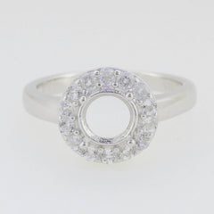 Sterling Silver Semi Mount Ring Setting Round RD 7x7mm Solitaire Engagement - Syzjewelry