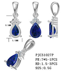 Sterling Silver Semi Mount Pendant Setting Pear PE 7x5mm White Topaz Solid - Syzjewelry