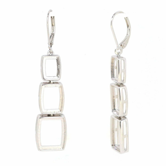 Sterling Silver Semi Mount Earrings Setting Cushion CU 12x10mm 10x8mm 8x6mm Cabochon Syzjewelry