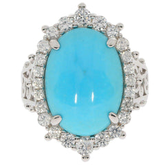 Sterling Silver Semi Mount Ring Setting Oval OV 18X13mm Cab White Topaz - Syzjewelry