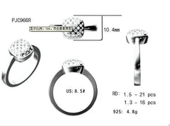Jewelry Wax Semi Mount Ring Setting Round RD Band圈戒mm