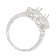 Sterling Silver Semi Mount Ring Setting Oval OV 9x7mm PJC5035R - Syzjewelry
