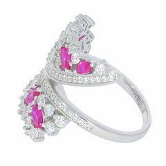 Sterling Silver Semi Mount Ring Setting MQ 5X2.5mm White Topaz N0102PJC1644R - Syzjewelry