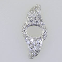 Sterling Silver Semi Mount Pendant Setting Oval OV 8X6mm - Syzjewelry
