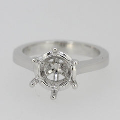 Sterling Silver Semi Mount Ring Setting Round RD 9x9mm Engagement White Topaz - Syzjewelry