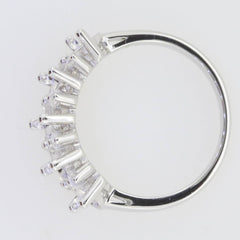 Sterling Silver Semi Mount Ring Setting Oval OV 7x5mm Multi Stone Band - Syzjewelry