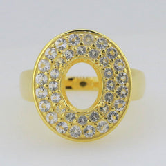 Sterling Silver Semi Mount Ring Setting Oval OV 9x7mm White Topaz - Syzjewelry