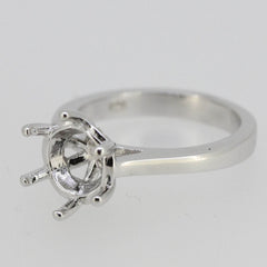 Sterling Silver Semi Mount Ring Setting Round RD 9x9mm Engagement White Topaz - Syzjewelry