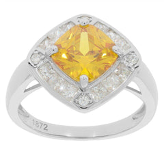 Sterling Silver Semi Mount Ring Setting Cushion CU 8X8mm Halo White Topaz - Syzjewelry