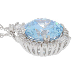 Sterling Silver Semi Mount Pendant Setting Round RD 12x12mm White Topa - Syzjewelry